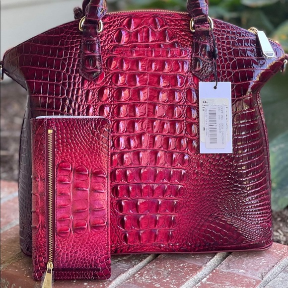 Brahmin Rose Large Duxbury and matching wallet